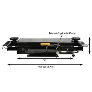 Atlas RJ35 (PROJACK35) sliding bridge jack, included with the 408SL combo: Atlas PROJACK35 3,500 lb. Capacity Sliding Bridge Jack with manual/hydraulic pump