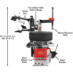Atlas Platinum PTC300 Tire Changer + PWB50 Wheel Balancer Combo Package height