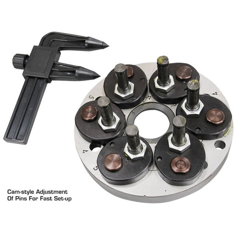 Atlas Platinum PTC500 Center Post Tire Changer w/ Adapters Kit with cam style adjustment of pins for fast setup