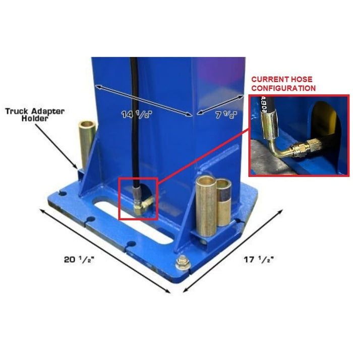 Atlas PV12PX 12,000 lb Overhead 2-Post Lift hose configuration