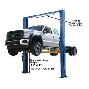 Atlas PV12PX 12,000 lb Overhead 2-Post Lift with truck