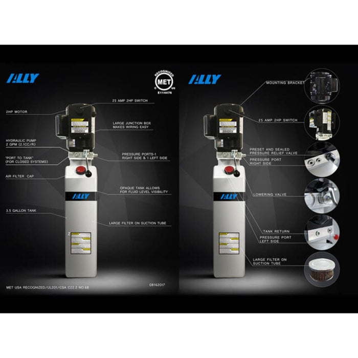 Atlas Platinum PVL14 ALI Certified 14,000 lb 4 Post Lift motor features