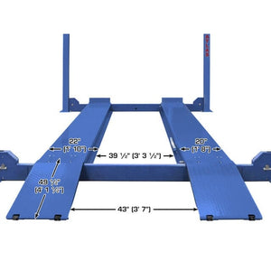 Atlas Platinum PVL14 ALI Certified 14,000 lb 4 Post Lift runway measurements