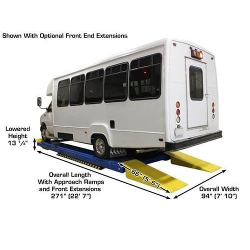 Atlas PX16A 16,000 lb Scissor Alignment Lift dimensions