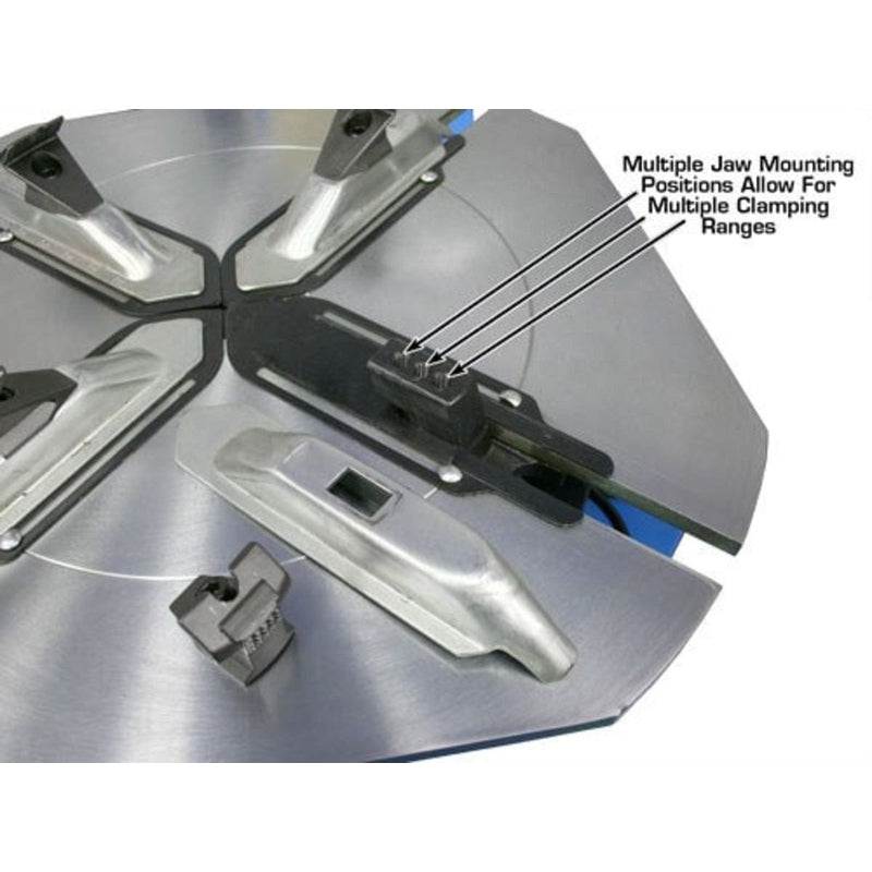 Atlas TC221 Rim-Clamp Tire Changer with multiple jaw mounting positions