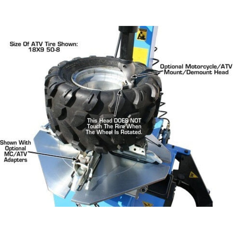Atlas TC221 Tire Changer + WB11 Motorcycle Wheel Balancer Combo with ATV tire mounted