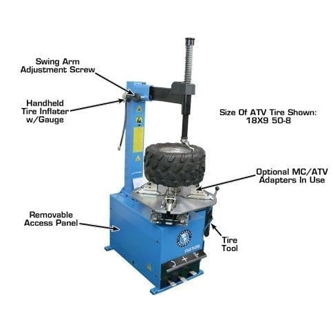 Atlas TC221 Tire Changer + WB11 Motorcycle Wheel Balancer Combo  with ATV tire