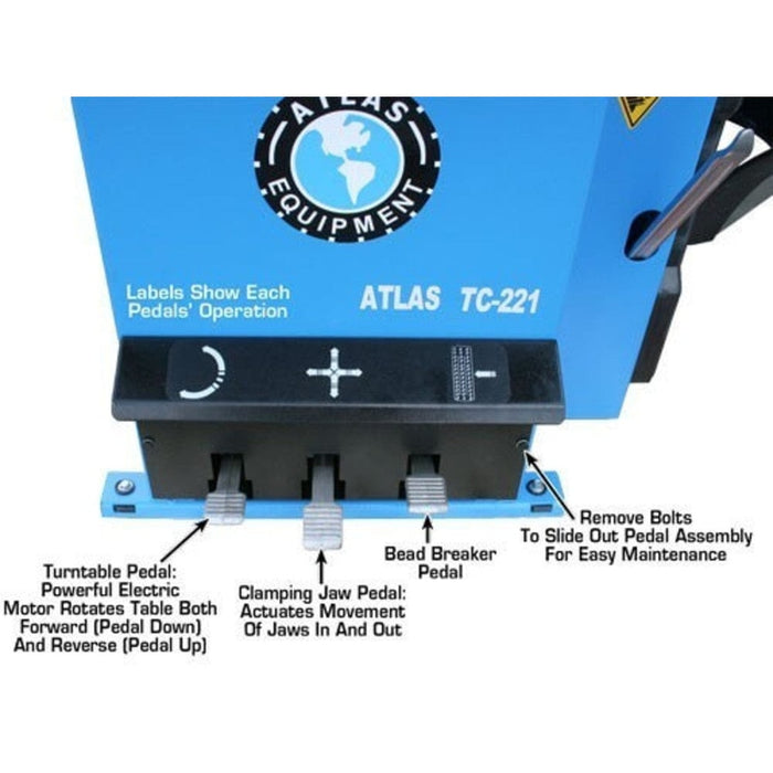 Atlas TC221 Tire Changer + WB11 Motorcycle Wheel Balancer Combo Pedals