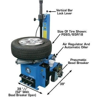 Atlas TC221 Tire Changer + WB11 Economy Wheel Balancer Combo Package with tire