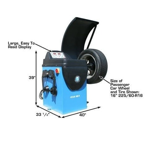 Atlas TC289 Tire Changer + WB11 Wheel Balancer Combo Package with Large, easy to read display