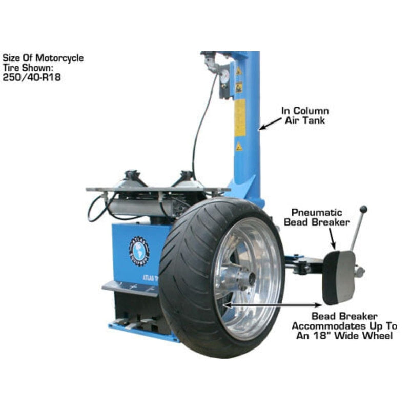 Atlas TC289 Tire Changer + WB11 Deluxe Motorcycle Wheel Balancer Combo with Pneumatic Bead Breaker