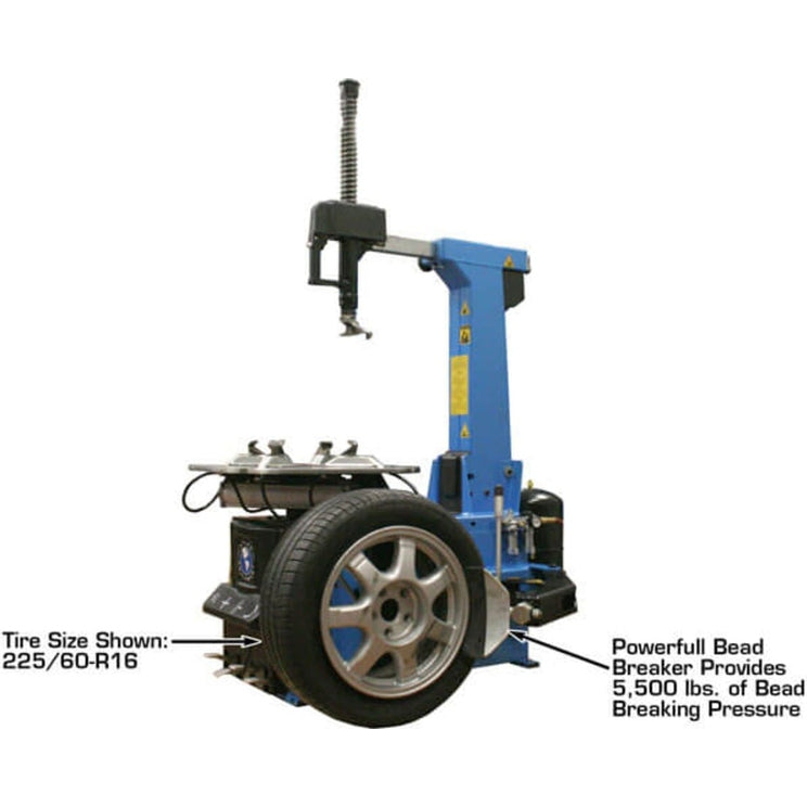 Atlas TC755 Tilt-Back Rim-Clamp Tire Changer w/ Beadblaster with powerful bead breaker