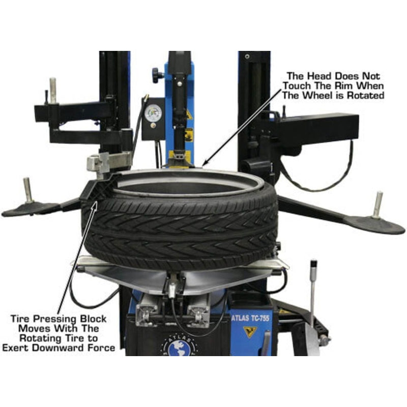 Atlas TC755DAA Wheel Clamp Tire Changer with tire pressing block