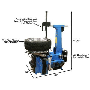 Atlas TC755EZ Tire Changer + WB49-2-PRO Wheel Balancer Combo Package dimensions