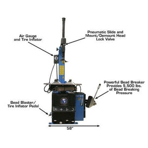 Atlas TC755EZ Tire Changer + WB49-2-PRO Wheel Balancer Combo Package in front view