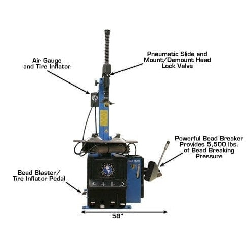 Atlas TC755EZ Tire Changer + WB49-2-PRO Wheel Balancer Combo Package in front view