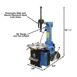 Atlas TC755EZ Tire Changer + WB49-2-PRO Wheel Balancer Combo Package with height, width and length measurement