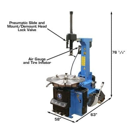 Atlas TC755EZ Tire Changer + WB49-2-PRO Wheel Balancer Combo Package with height, width and length measurement