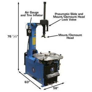 Atlas TC755EZ Tire Changer + WB49-2-PRO Wheel Balancer Combo Package measurements