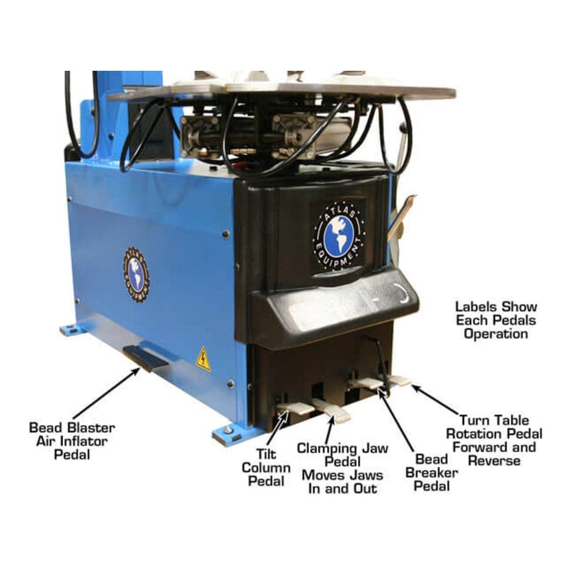 Atlas TC755EZ Tire Changer + WB49-2-PRO Wheel Balancer Combo Package with control pedals