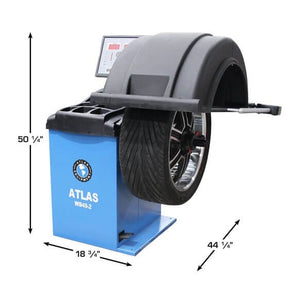 Atlas TC755EZ Tire Changer + WB49-2-PRO Wheel Balancer Combo Package Measurements