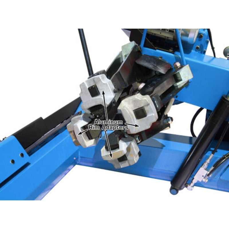 Atlas TTC303 Truck Tire Changer + WBT-210 Heavy Duty Wheel Balancer Combo Jaw in close view