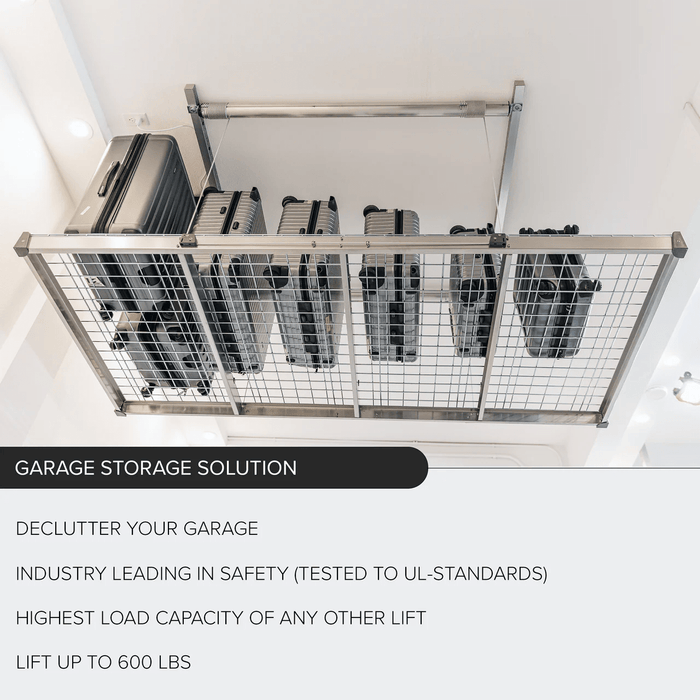 Auxx-Lift Motorized Garage Storage Platform features