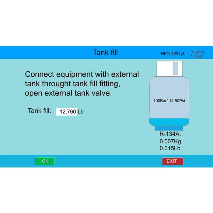 Bludee AC400D Auto Recovery Recycle Recharge Dual Machine for both R134A and R1234yf Refrigerant tank fill