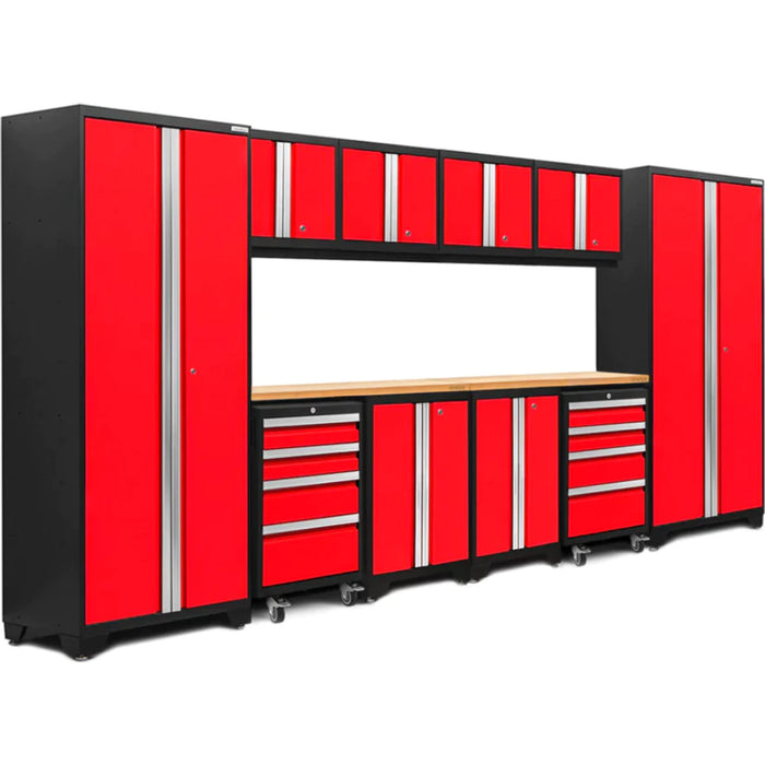 Bold Series 12 Piece Cabinet Set Red/Bamboo