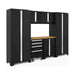 Bold Series 7 Piece Cabinet Set Black/Bamboo