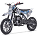 The MotoTec Demon 40cc 4-Stroke Kids Gas Dirt Bike by MotoTec is a black and white dirt bike with the number 22 on its front and side, featuring rugged tires and a sporty design perfect for off-road riding.