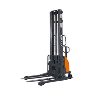 EKKO EA15A-118 3300lbs. Semi-Electric Straddle Stacker in rear view