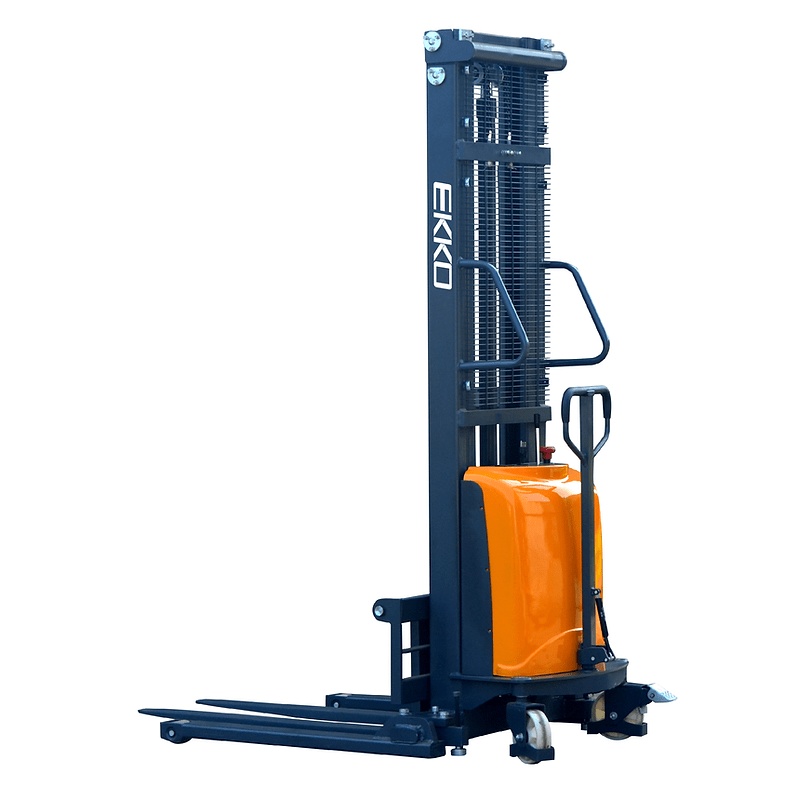 EKKO EA15D Semi-Electric Straddle Stacker 3300lbs. Cap., 138" Heigh - side view