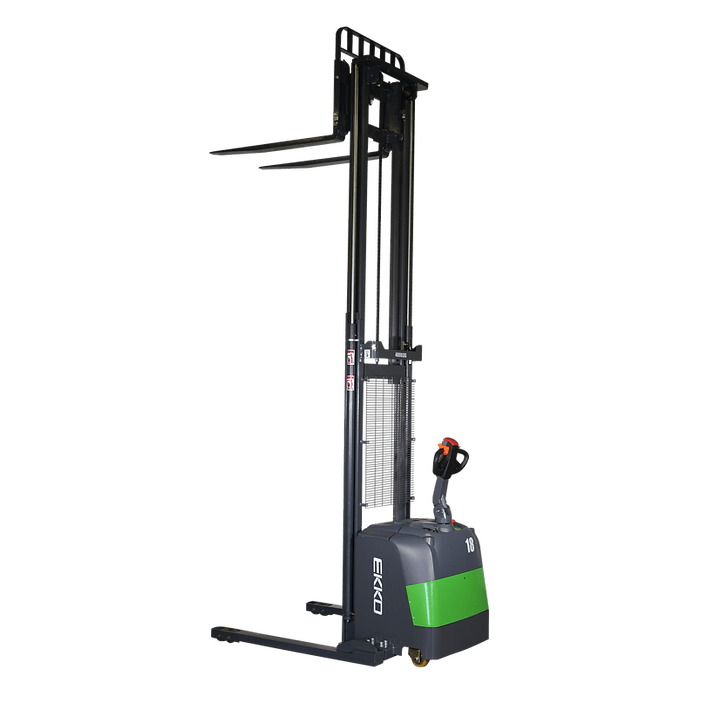 EKKO EB18C-145Li 4000 lb Lithium Straddle Stacker extended