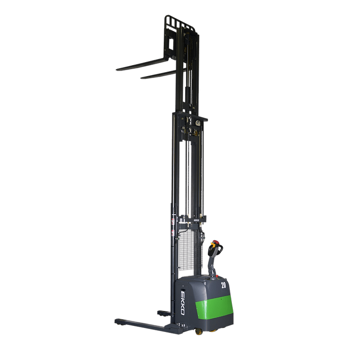 EKKO EB20CS-216Li 4400 lb Lithium Electric Straddle Stacker extended