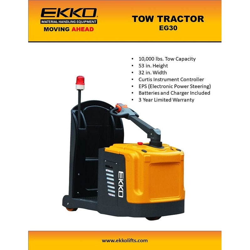 EKKO EG30 Tow Tractor 10,000lbs. Tow Capacity Product Features