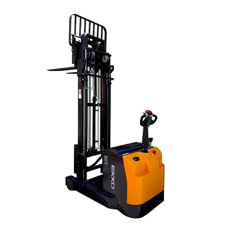 EKKO EH15TH Moving Mast Walkie Reach Truck 3300 lb Cap., 216" Height in rear view