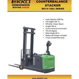EKKO EK14-130Li Counterbalanced Walkie Stacker-Product Features