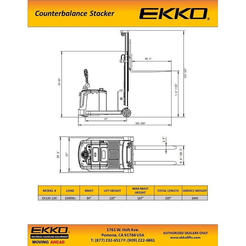EKKO EK14S-130 Counterbalanced Walkie Stacker SIDE-SHIFTING-brochure