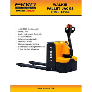 EKKO EP20E Walkie Pallet Jack 4400lbs. Capacity- Product Features
