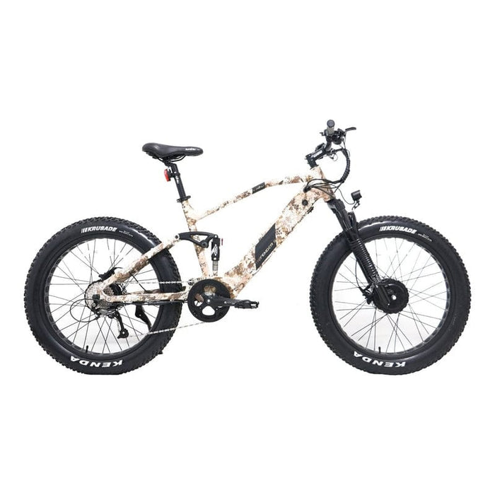 Eunorau Defender-S Dual Motor Fat Tire Electric Mountain Bike in forest cobra color facing right