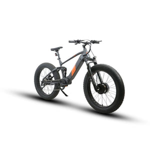 Eunorau Defender-S Dual Motor Fat Tire Electric Mountain Bike in grey color in front view