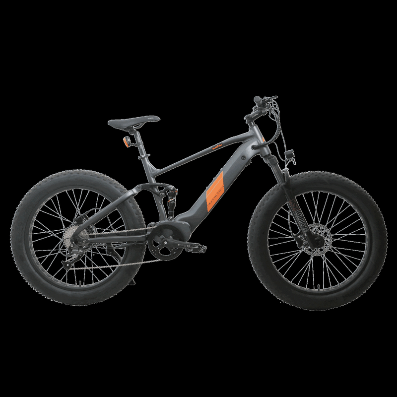 Eunorau Defender-S Dual Motor Fat Tire Electric Mountain Bike in grey color gif