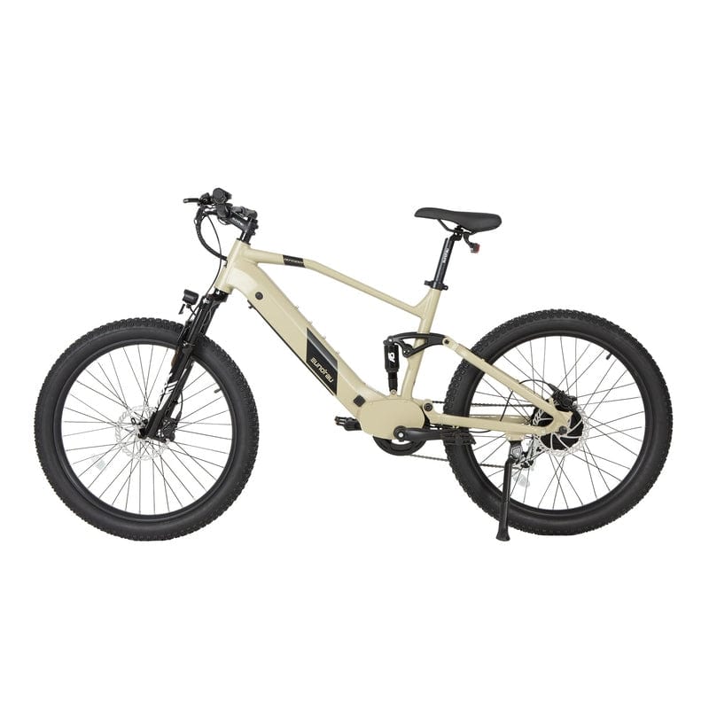 Eunorau Defender Fat Tire Dual Motor Electric Mountain Bike in Safari Color facing the left