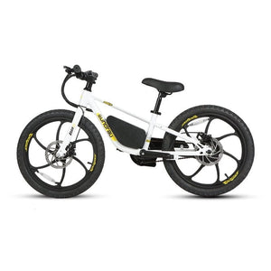 Eunorau E-Kids 20 Electric Fat Tire Bike for Kids in white color facing the left