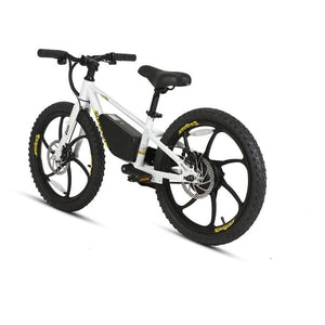 Eunorau E-Kids 20 Electric Fat Tire Bike for Kids in white color in rear view