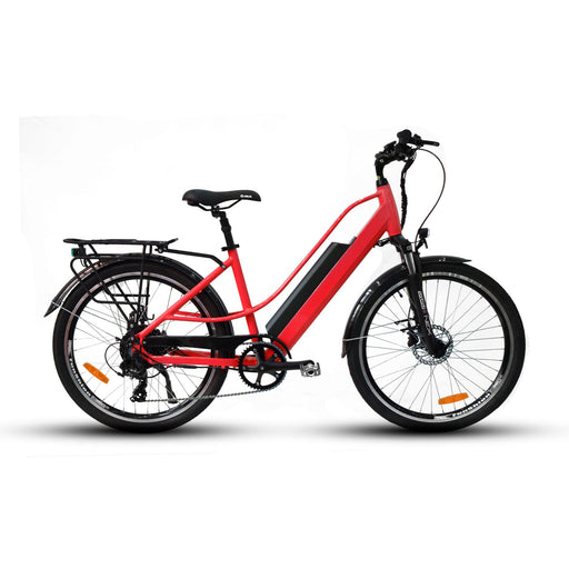 Eunorau 48V500W E-Torque Red Electric Commuter Bike Facing Right