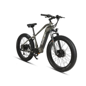 Eunorau FAT-AWD 2.0 Dual Motor Fat Tire Electric Mountain Bike in step over style in maple color in front view