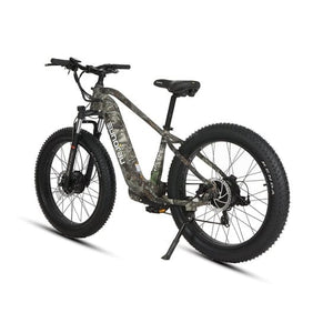 Eunorau FAT-AWD 2.0 Dual Motor Fat Tire Electric Mountain Bike in step over style in maple color in rear view