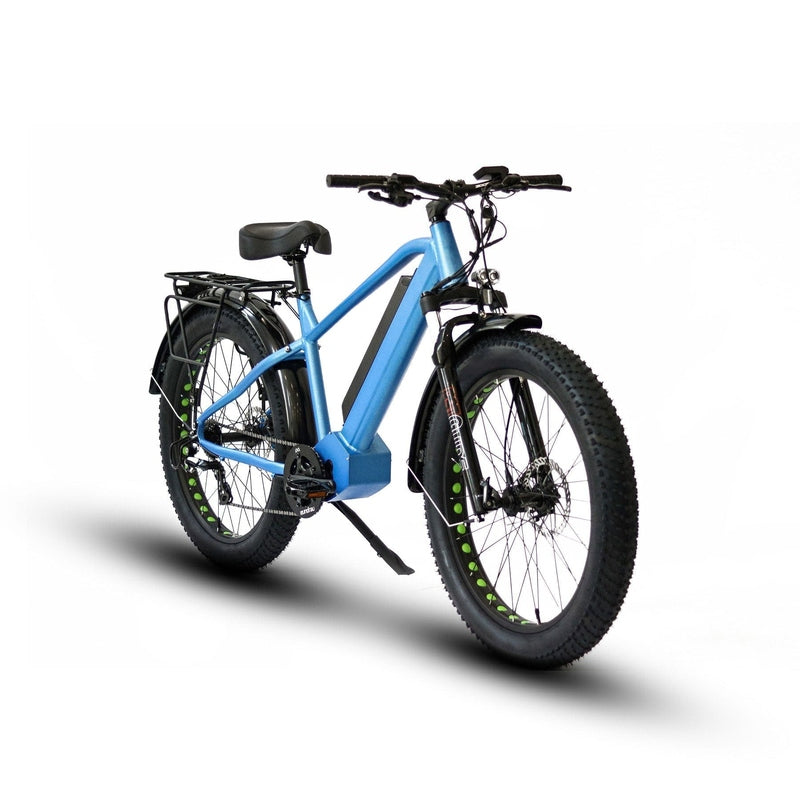 Eunorau FAT-HD Fat Tire Electric Mountain Bike in blue color in front view
